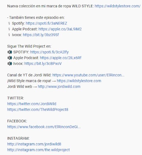 descripciones youtube